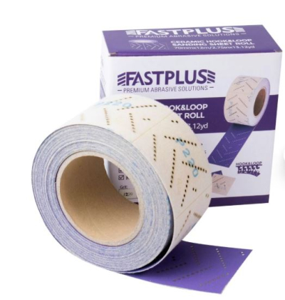 BRV9 Шлиф. полоски на липучке 70 mm х 12 m в рулоне FASTPLUS PURPLE P120