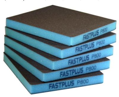 BS03 Абраз. 2-стор. губка 120х98х10 P800 FASTPLUS синяя P800-1000 Ultrafine      